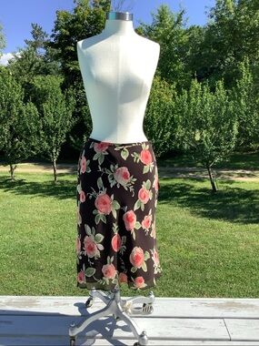 Floral Silk Skirt